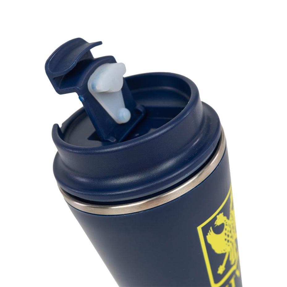 Koffiebeker STVV donkerblauw en geel logo
