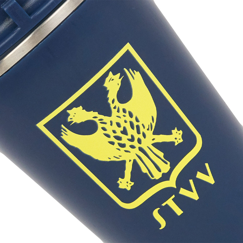 Koffiebeker STVV donkerblauw en geel logo