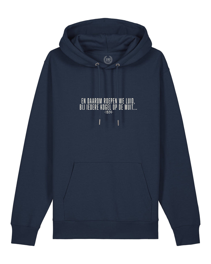 Hoodie French navy - En daarom roepen we...
