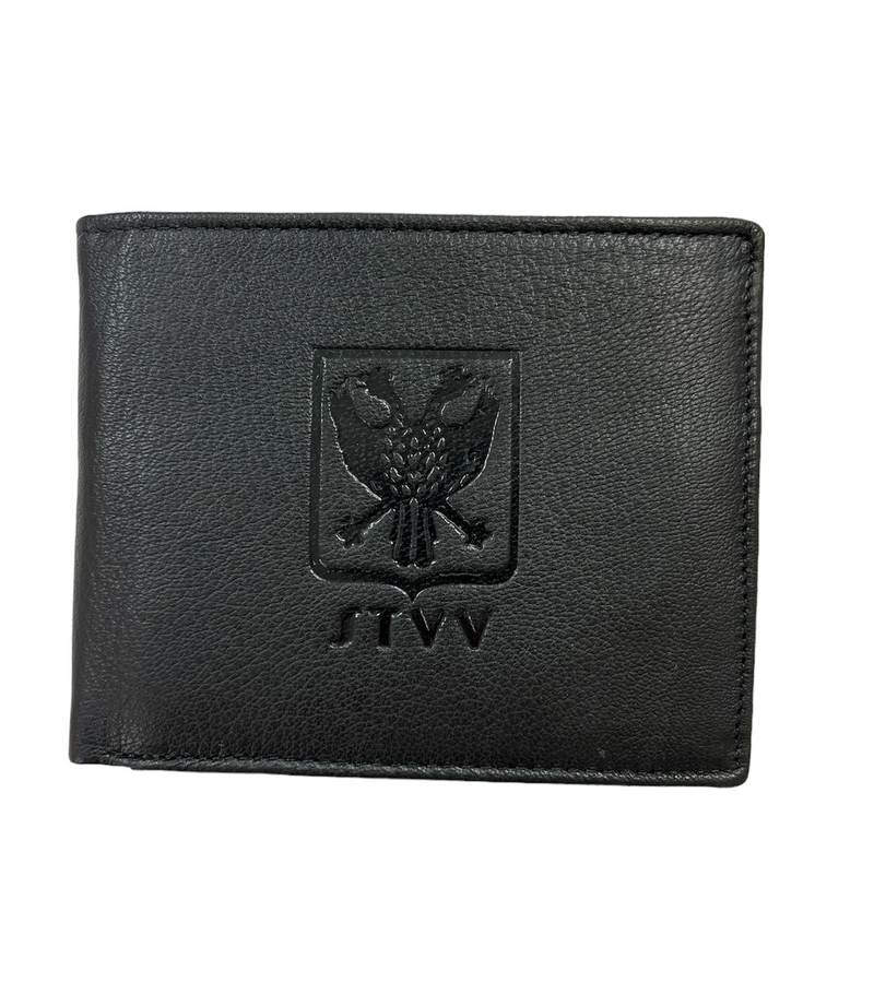 Portefeuille zwart leer met logo STVV