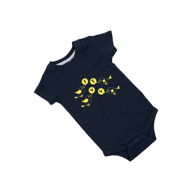 STVV romper navy blauw - 4 vogels