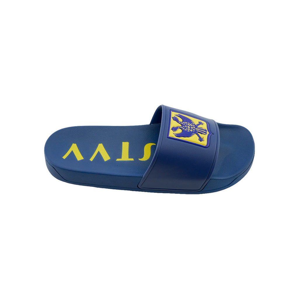 Donkerblauwe slippers met logo en STVV